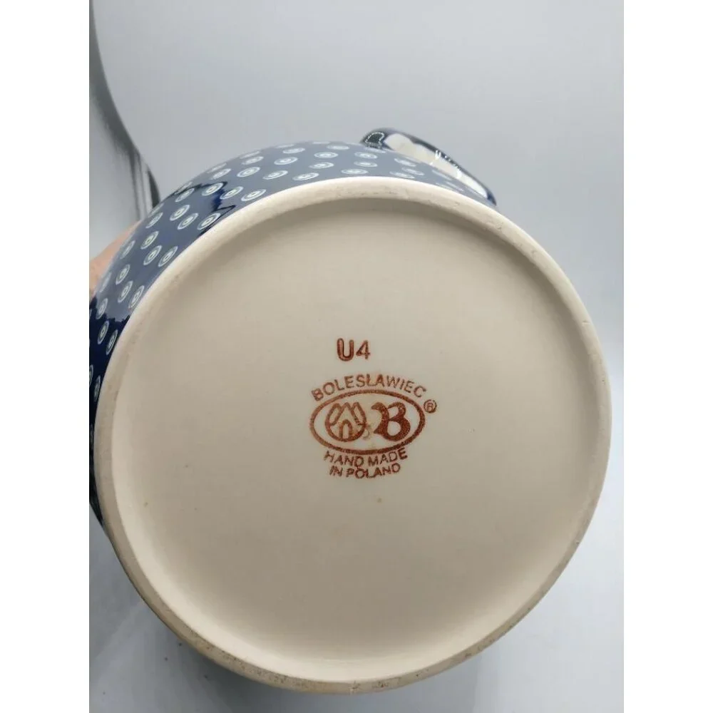 Handmade Polish Pottery Fermenting Crock With Lid & Handles - Boleslawiec U4 - B